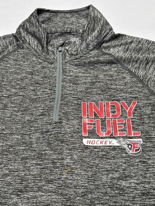 Indy Fuel Under Armour Men's Medium Grey Heatgear 1/4 Zip Loose Fit Hockey gallery
