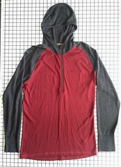 Smartwool Merino 250 Base Layer Hoodie Men’s L Charcoal Red 1/4 Zip Midweight