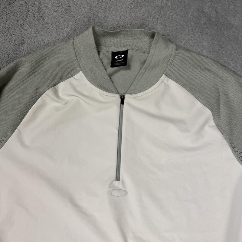 Oakley Engineered 1/4 Zip Sweater Light Grey Lightweight Golfer Vented Men's L gallery