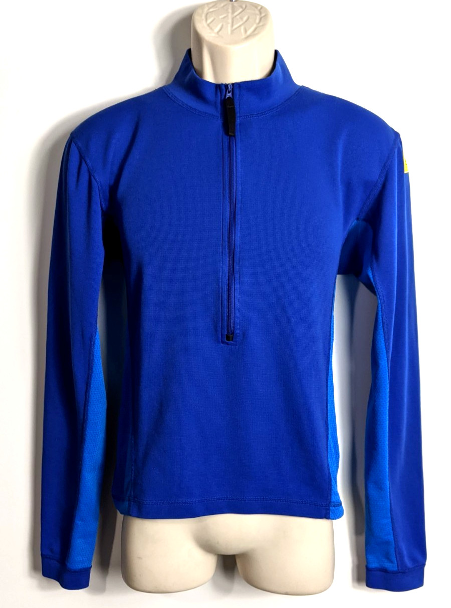 VTG Adidas Equipment 1/2 Zip Pullover Top Lightweight Stretch Mesh Panels Blue gallery