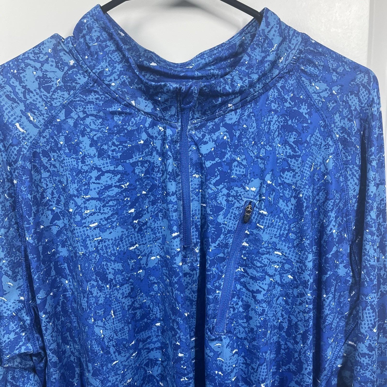 Silver Bait Quarter Zip Pullover Mens XXL Blue Camo Performance Shirt Zip Pocket gallery