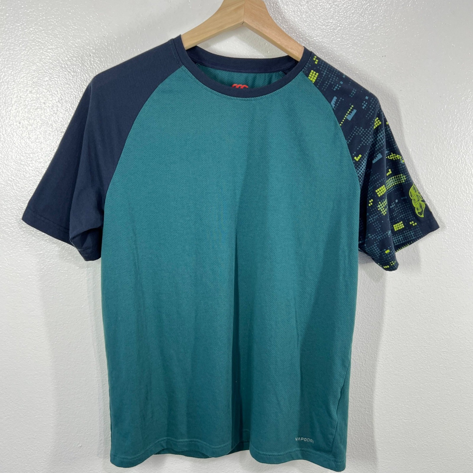 Canterbury VAPODRI Graphic Performance Shirt Mens L Teal Navy Sleeve Athletic gallery