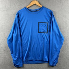 Outerknown Active Shirt Mens XXL Blue Coolmax Stretch Long Sleeve Pocket Tee
