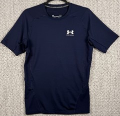 Under Armour HeatGear Compression Shirt Men’s L Navy Athletic Base Layer Tee