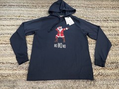 Denim & Flower Ricky Singh Santa Claus Mens Medium Navy Blue Hoodie Shirt LS $44