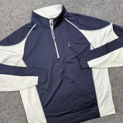 FootJoy Pullover Mens Medium Navy 1/2 Zip Performance Golf Sweater Breathable