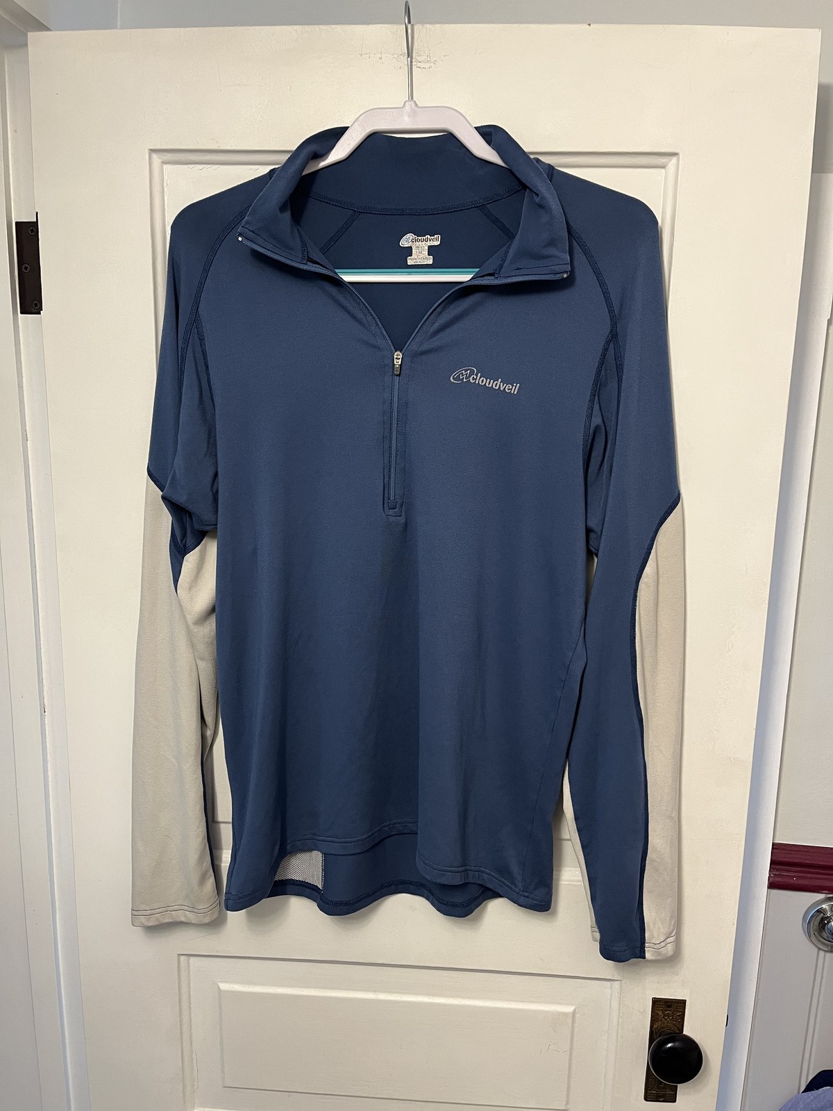 Cloudveil Pullover Mens Large Blue Gray Half Zip Athletic Outdoor Stretch Pocket gallery