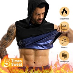 Sauna Sweat Suits Shirt Waist Trainer for Men Sweat Enhancer Short Sleeve Top