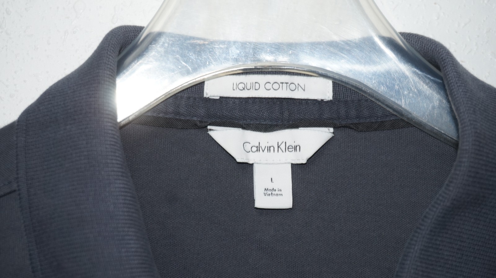 Calvin Klein Gray Liquid Cotton Polo Shirt Mens Sz L gallery