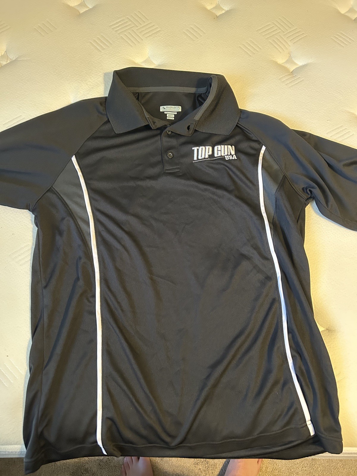 Augusta dry fit UMPIRE Polo Shirt Size large black TOP GUN USA BASEBALL/SOFTBALL gallery