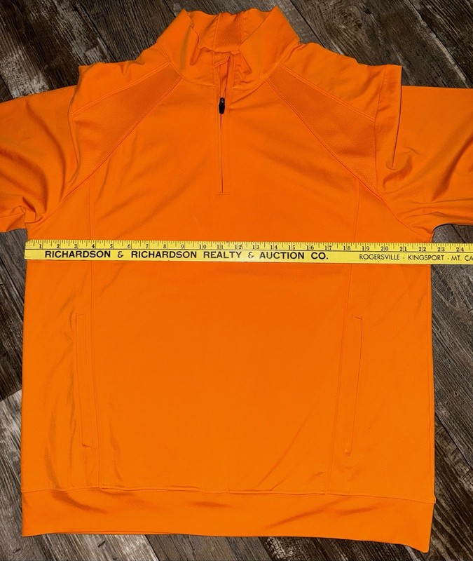 Cutter & Buck CB DryTec Moisture Wicking Orange Quarter-Zip Pullover Mens Medium gallery