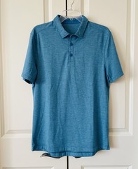 Lululemon Evolution Polo Top Shirt Men’s Sz M Teal Blue