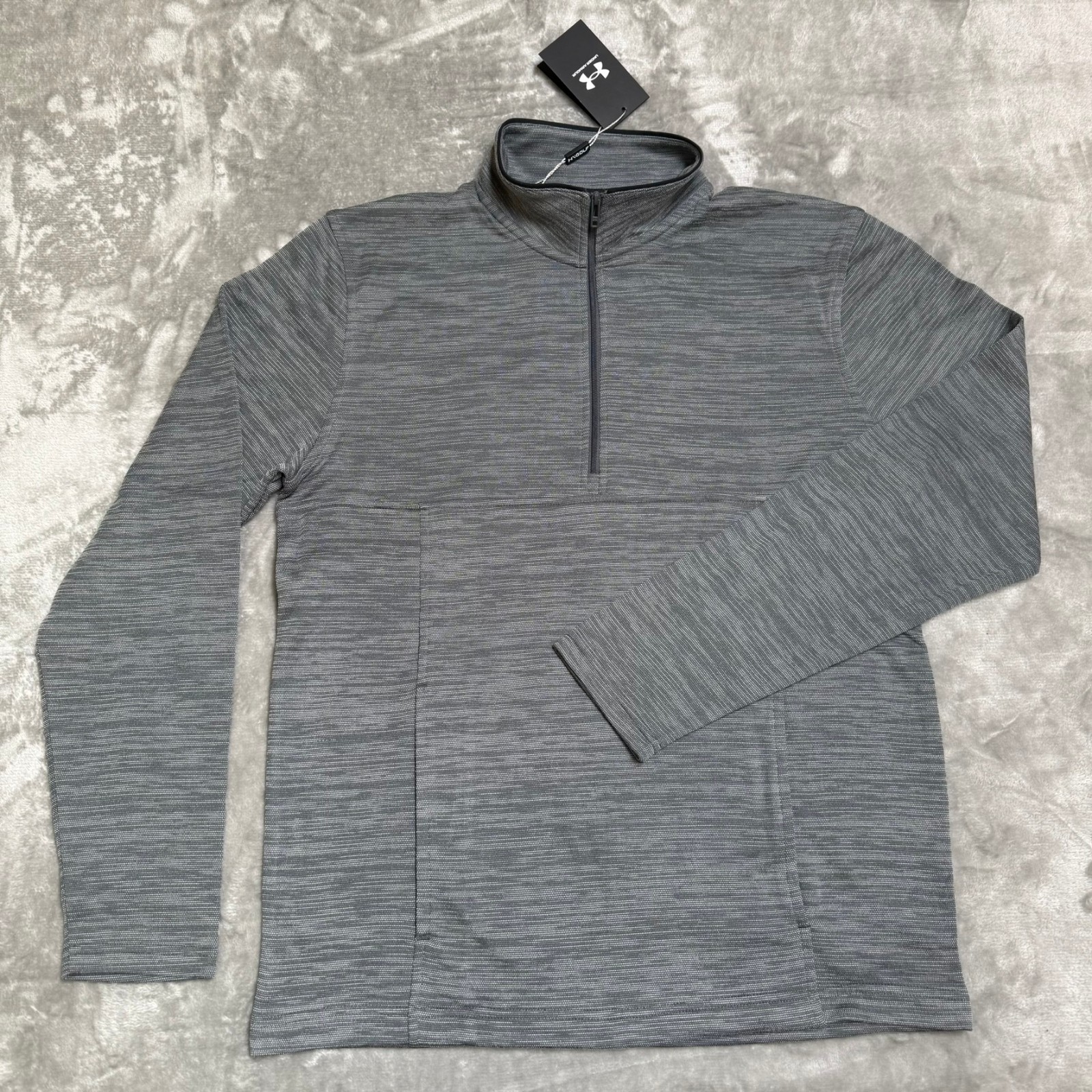 Under Armour Tempo Fleece Golf Shirt Mens Small Gray 1/4 Zip Pockets New NWT gallery