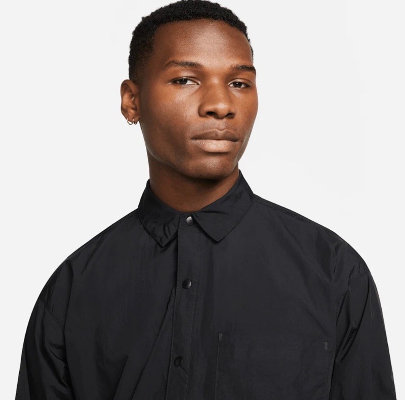 Nike Sportswear Tech Pack Men's Button Up Long Sleeve Top Shirt DX0205-010 L gallery