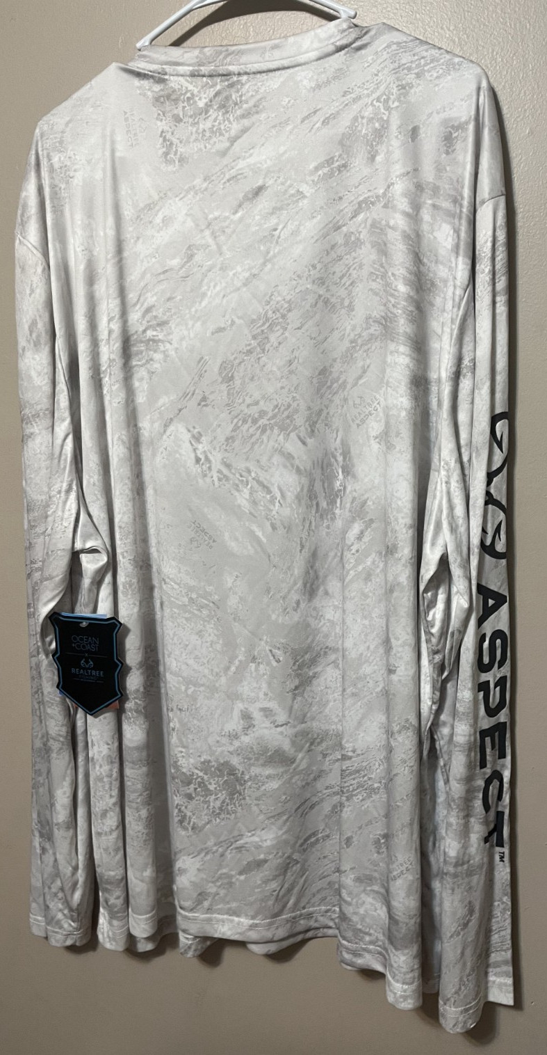 Realtree Mens 3X Long Sleeve Performance Fishing Shirt White Grey Camo gallery