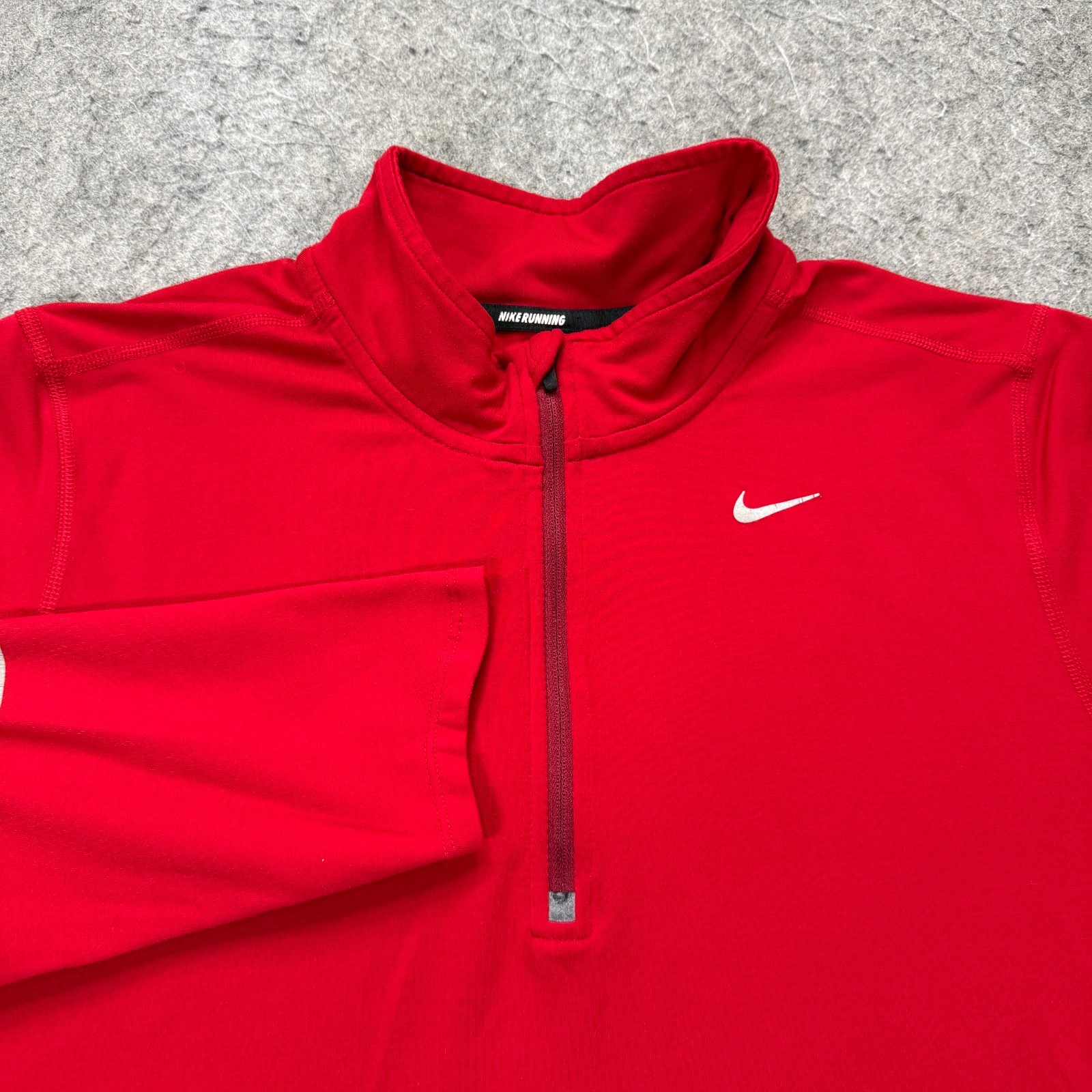 Nike DRI-FIT Element Running 1/2 Zip Pullover Top Men M Red Long Sleeve gallery