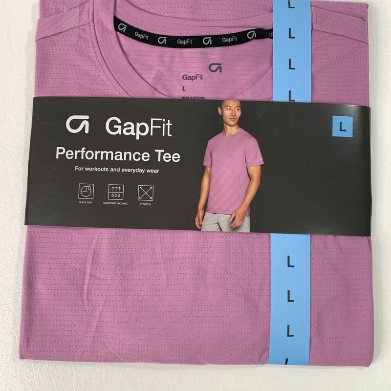 Gap Fit Men's Shirt L Short Sleeve Performance Wicking Active Tee T Shirt Purple gallery