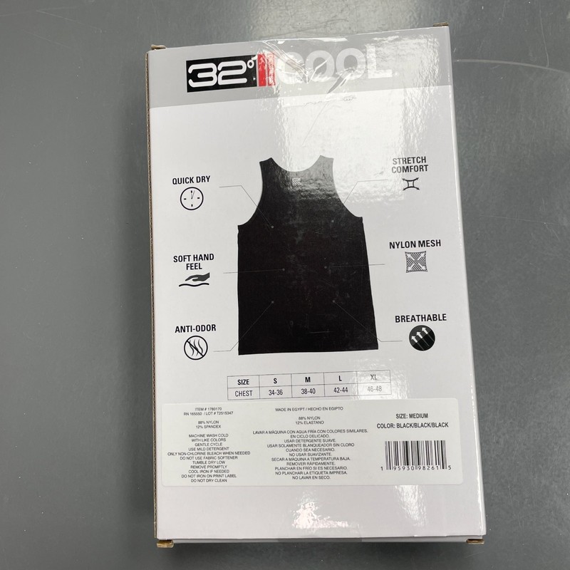 NEW 32 Degrees Cool Men's M 3-Pack Comfort Mesh Tank Black gallery