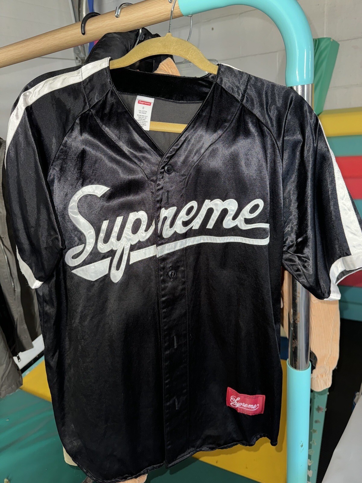 Supreme 1 One Satin Jersey One Baseball Black Very Rare Piece - Justin Bieber gallery