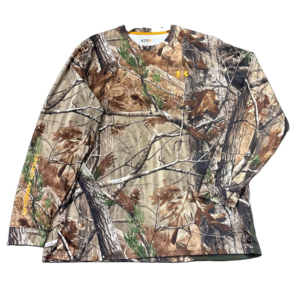 Under Armour Realtree Camo Shirt Mens XL Long Sleeve Hunting Outdoor Performance