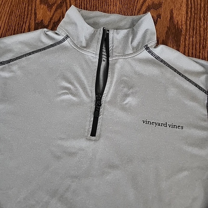 Vineyard Vines Performance Quarter Zip Pullover Men's Medium Gray Golf Active gallery