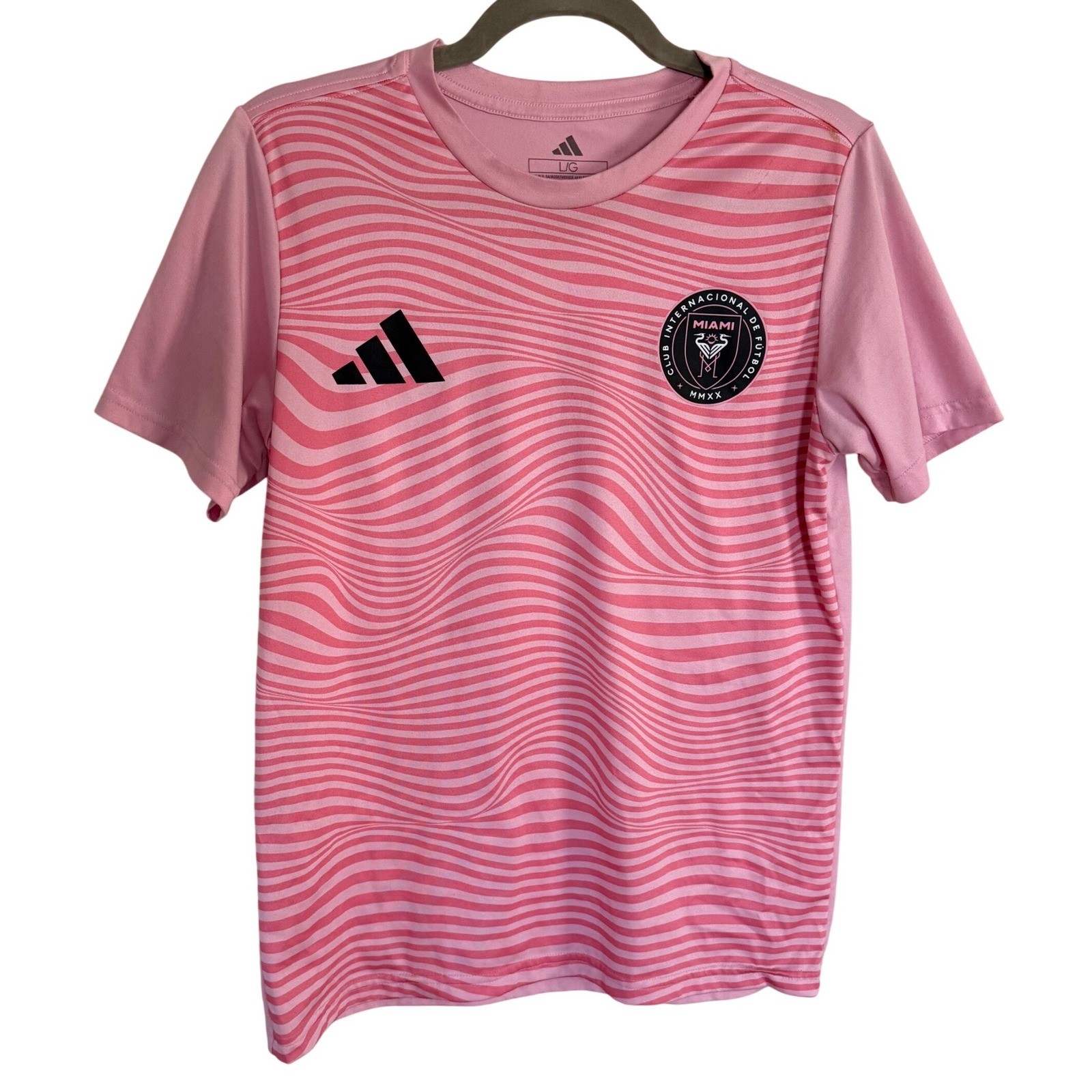 Adidas Inter Miami CF Messi 10 Pre-Match Jersey Pink Mens Large MLS Soccer Shirt gallery