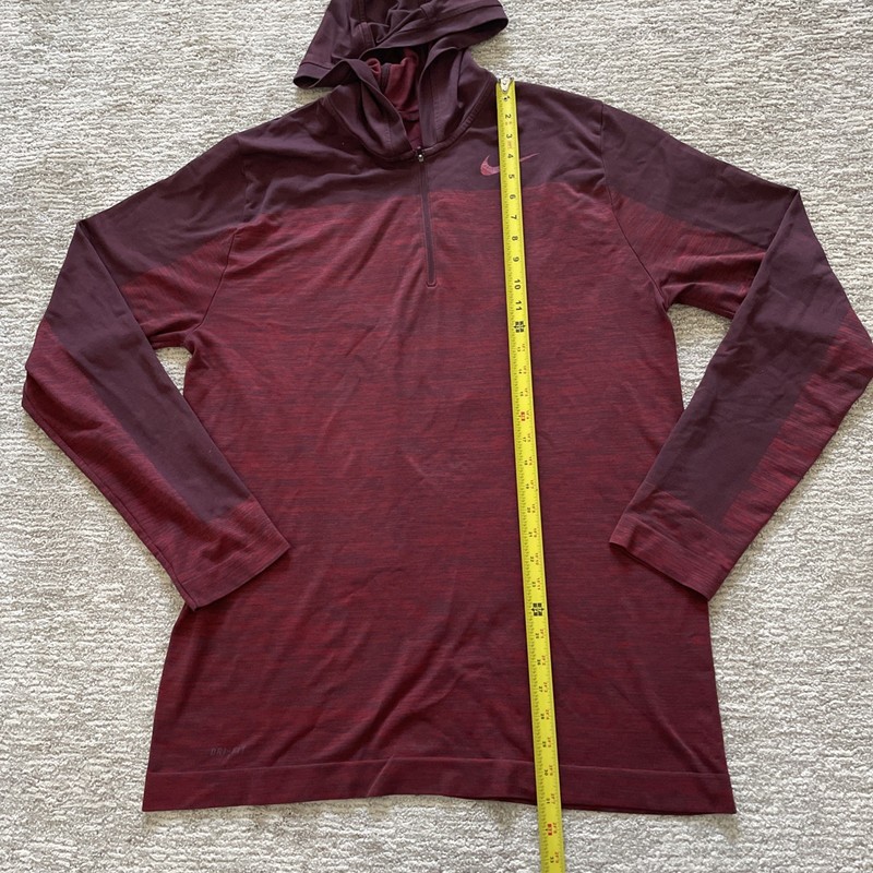 Nike Pro Training 1/4 Zip Athletic Hooded Long Sleeve Maroon Dri-Fit Men’s XXL gallery