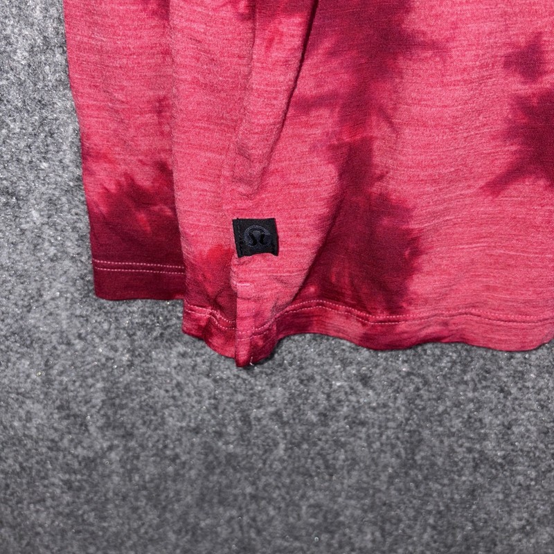 Lululemon Lab Mimic Shirt Mens L Pink Dragonfuit Wild Berry Tie Dye Wool Blend gallery