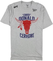 Reebok Mens Cowboy Donald Cerrone Graphic T-Shirt, Grey, Small