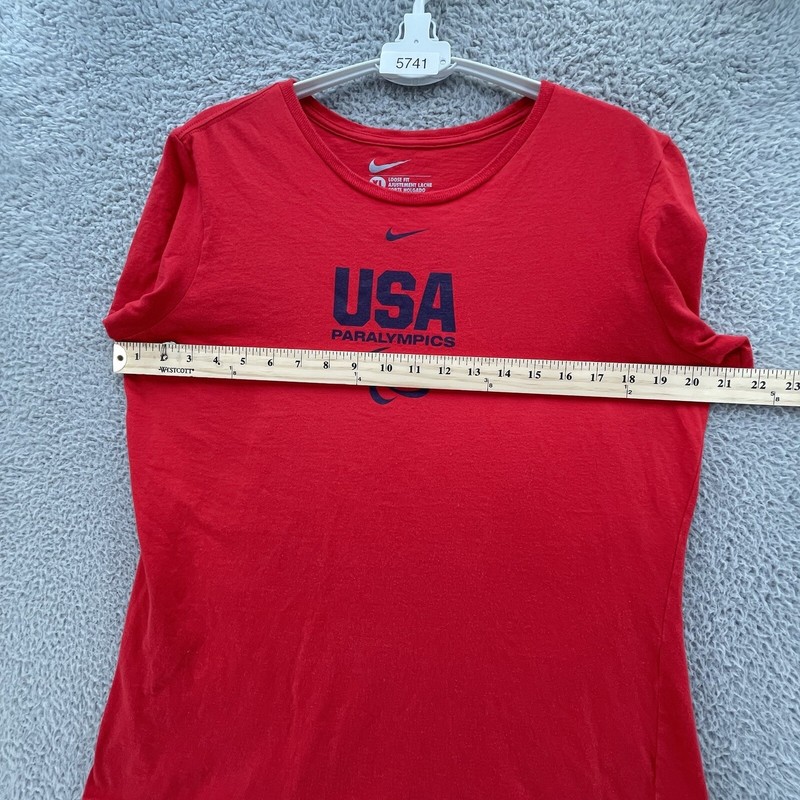 Nike USA Paralympics Tee Men Extra Large XL Red Loose Fit Swoosh Front Cotton gallery