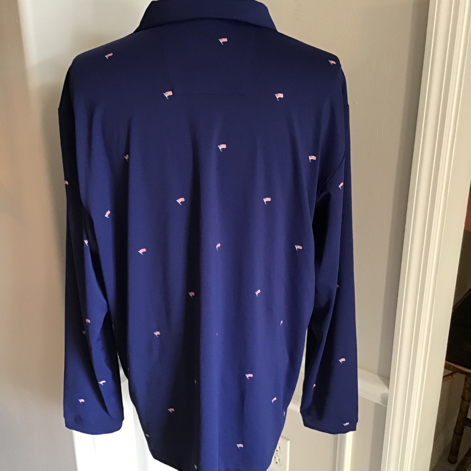 Men’s SanSoleil Golf Pullover SZ XL Blue American Flag LS UV 50 Cooling New NWT gallery