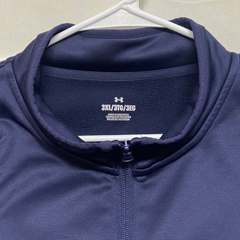 Under Armour 1/4 Zip Fleece Men's 3XL Navy Blue UA Loose Fit Activewear Top GUC gallery
