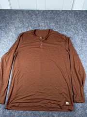 Vuori Henley Shirt Ease Performance Mens XXL Copper Heather Stretch V194