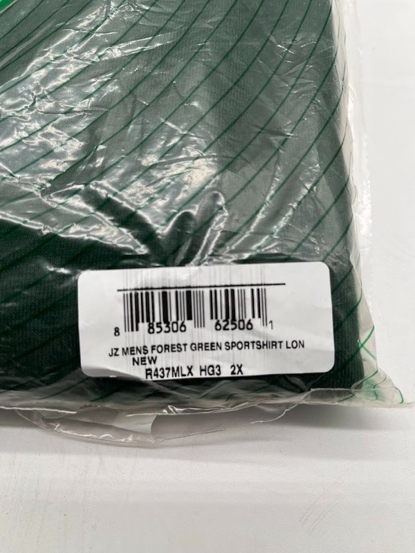 Jerzees Mens Spotshield Long Sleeve Jersey Polo Shirt 437ML Forest Green 2XL gallery
