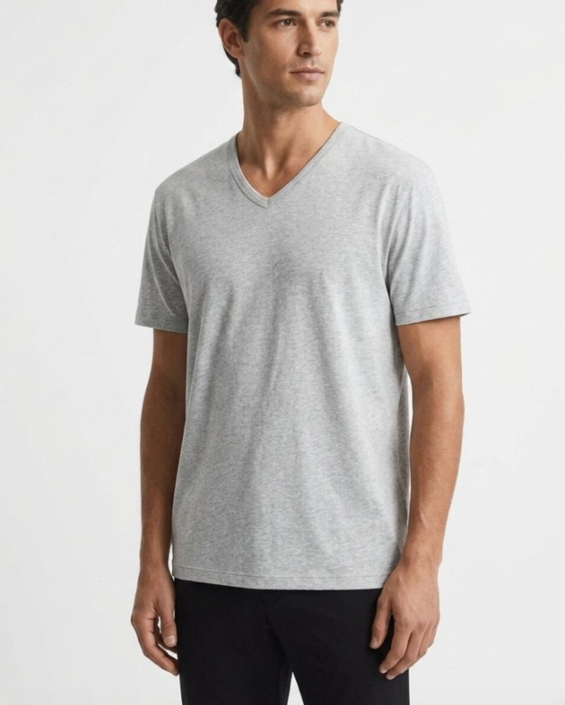 NWOT EMPORIO ARMANI UNDERWEAR MEN'S BASIC V-NECK T-SHIRT IN HEATHER GREY - L