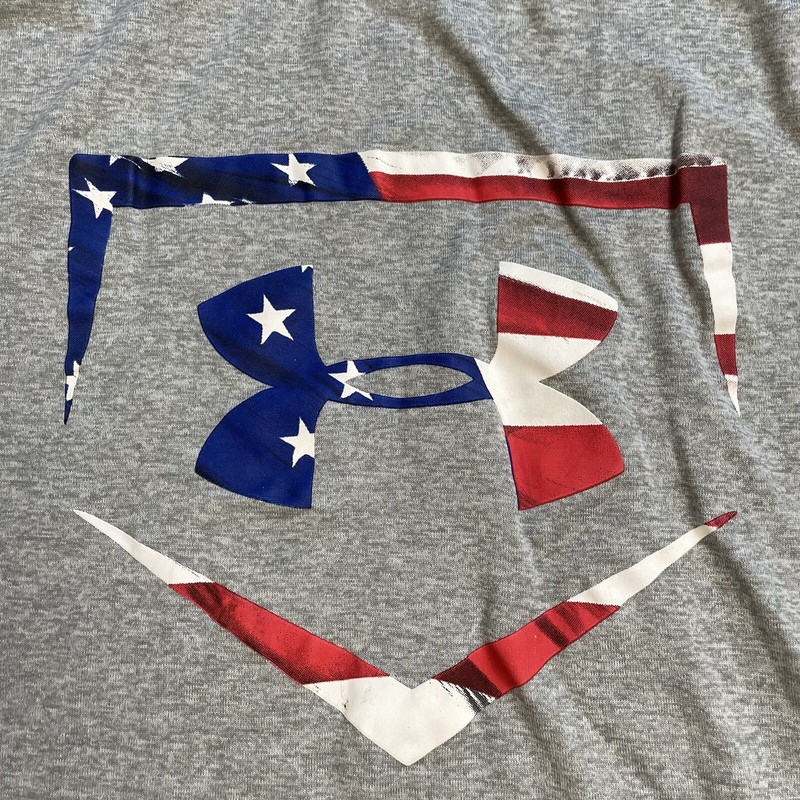 Under Armour Baseball Shirt Large Men’s Plate Icon American Flag 4th Of July gallery