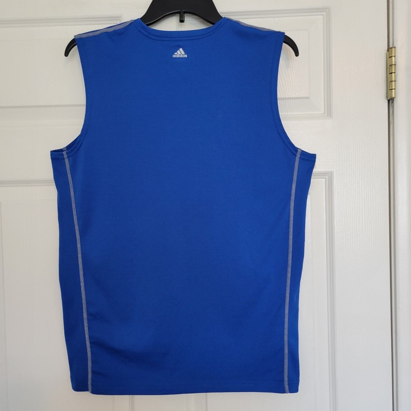 Adidas Climalite Flex 360 Workout Training Blue Sleeveless Tank-Top Size Medium gallery