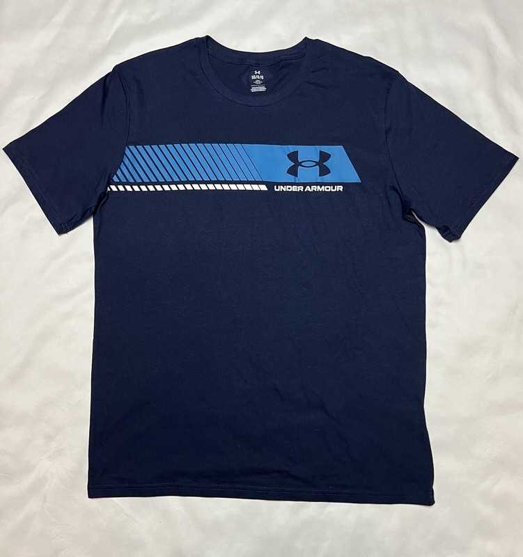 Under Armour Men’s Left Chest Stripe Short Sleeve T-Shirt Midnight Navy Size L gallery