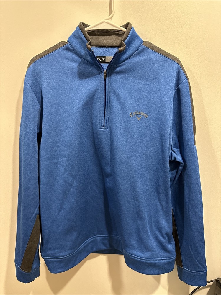 Callaway Blue Quarter Zip Pullover Long Sleeve Men's Size Small