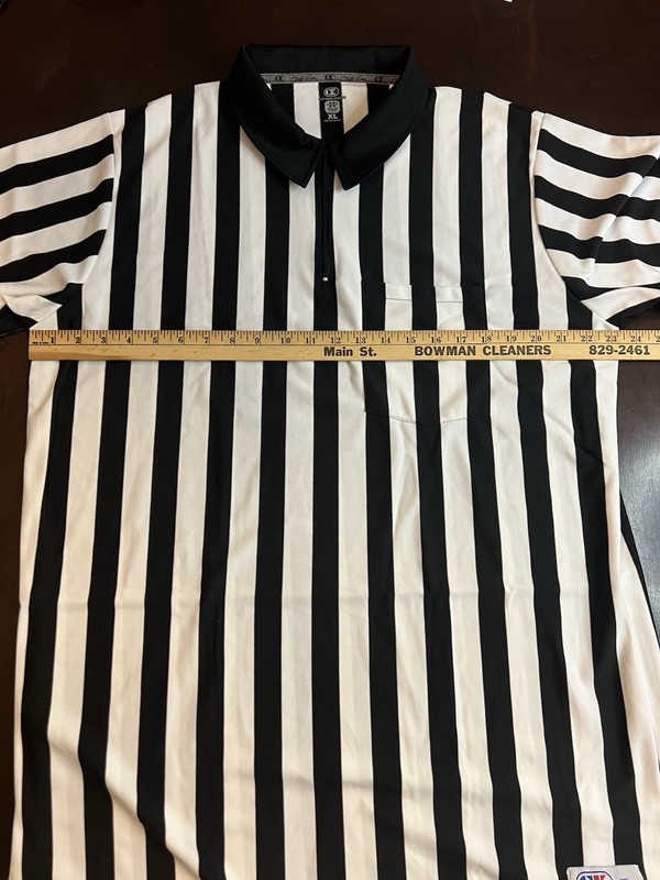 Cliff Keen Referee Jersey Athletic Short Sleeve 1/4 Zip Striped Mens XL USA Made gallery
