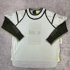 Nike ISPA Shirt Mens 2XL Gray Black Volt NRG Long Sleeve Top Mesh FB2705-034