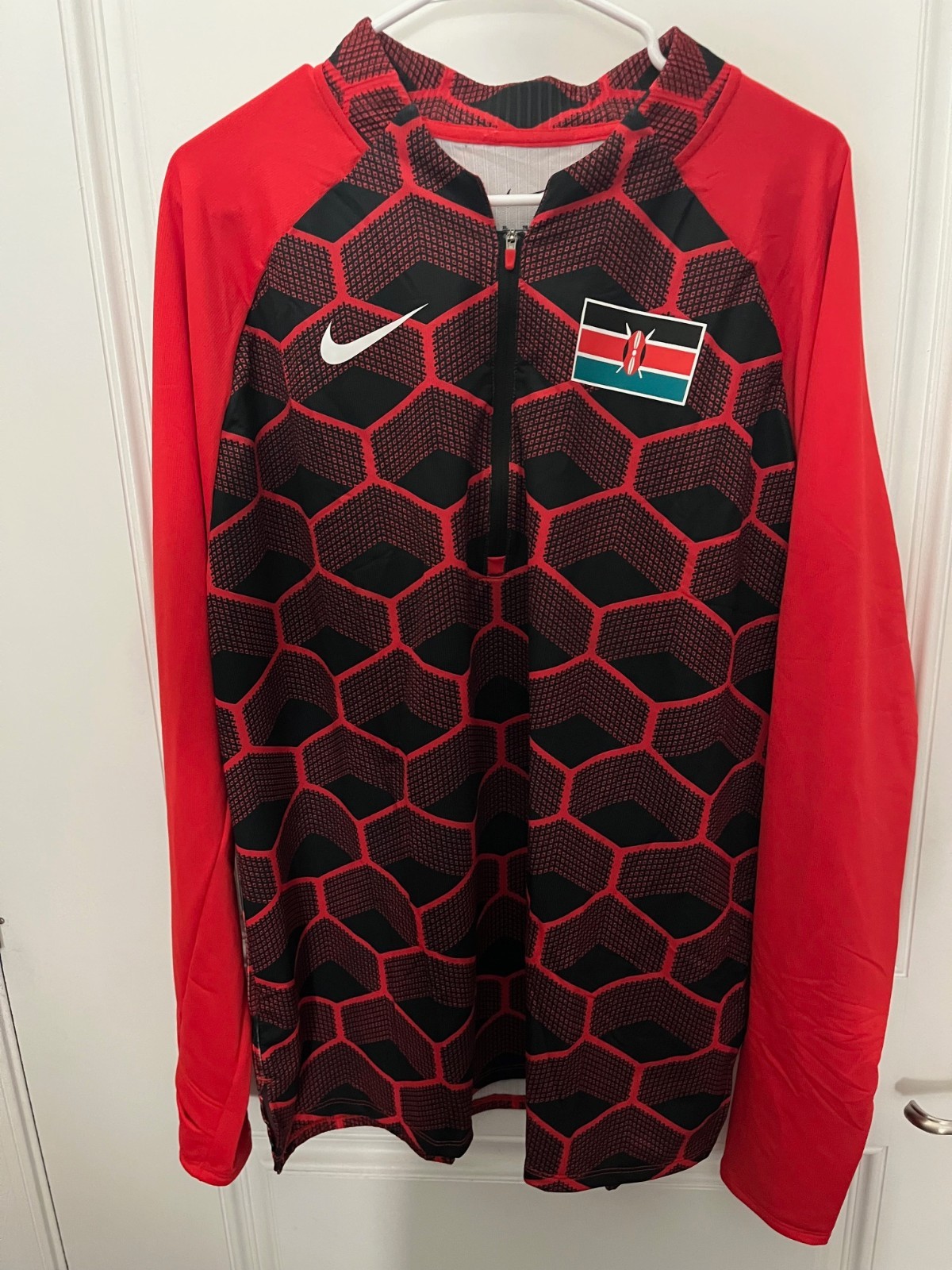 Nike Pro Elite Team Kenya Track & Field 1/4 Zip Top Red Men’s Size XL CI8845-602 gallery