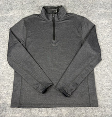 Greyson Pullover Mens L Grey Herringbone Quarter Zip Pullover Performance Golf