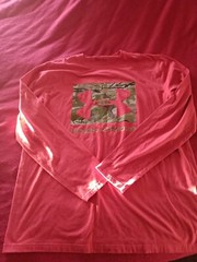 Under Armour Shirt Mens Large Red Camouflage Camo Print Long Sleeve Crew Neck