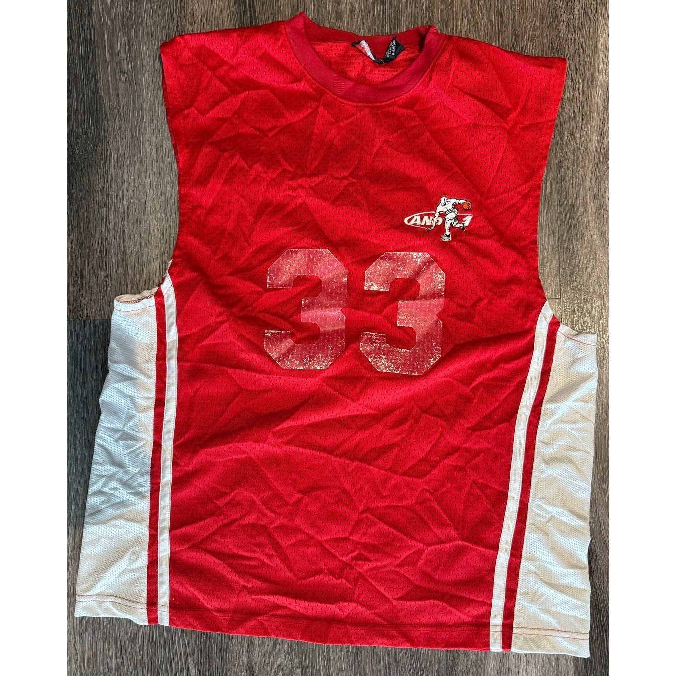 Vintage Y2K AND1 Basketball Streetball Jersey Men's XL Blockecore Red Mesh OBO gallery