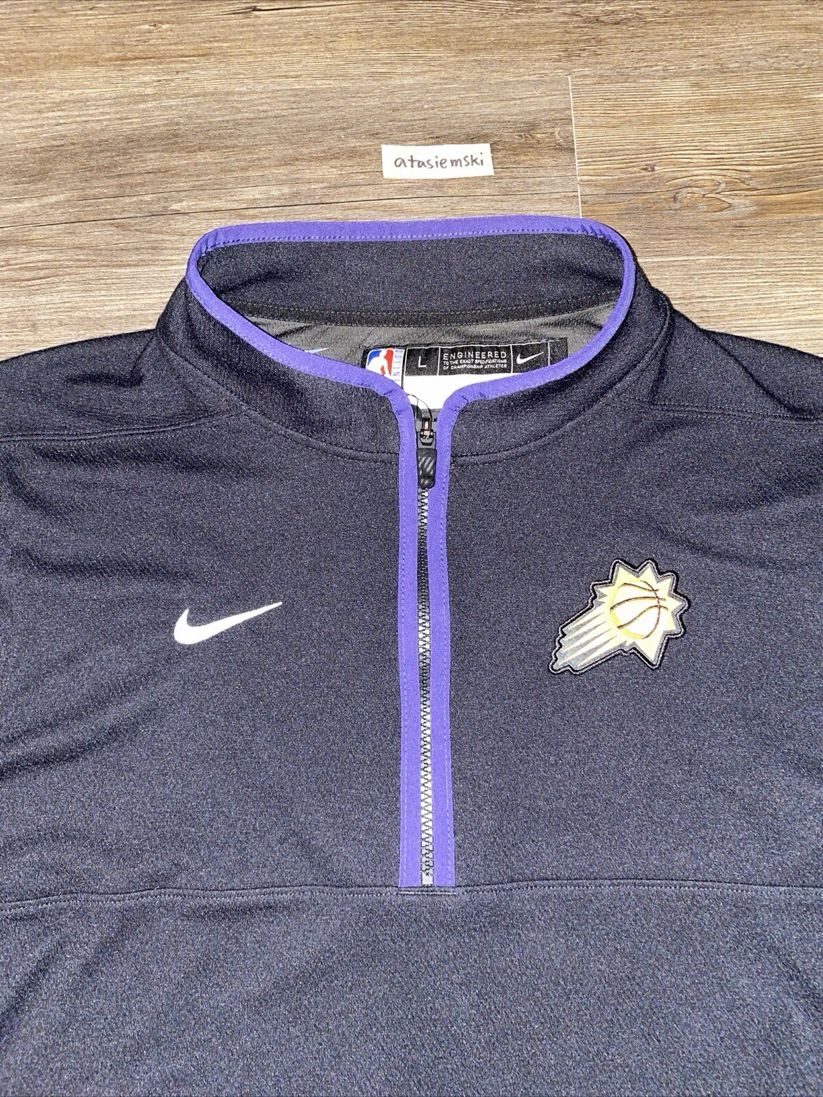 NEW Mens Nike NBA Dri-Fit Long Sleeve Phoenix Suns 1/2 Zip Fleece Sz LT DN8046 gallery