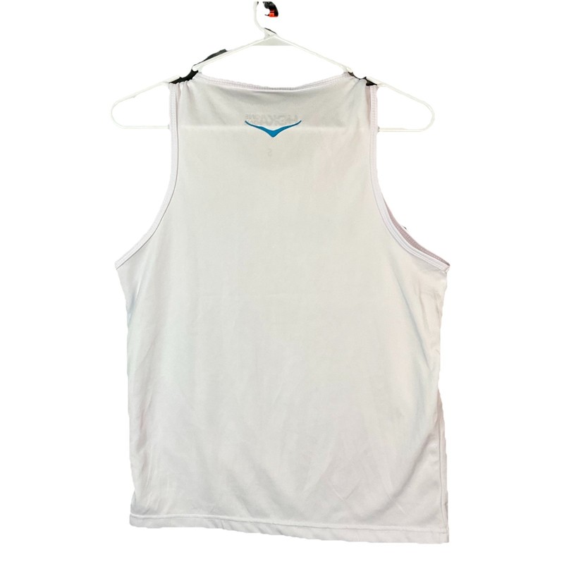 Hoka One One Men’s Airolite White Blue Athletic Running Tank Top Small gallery