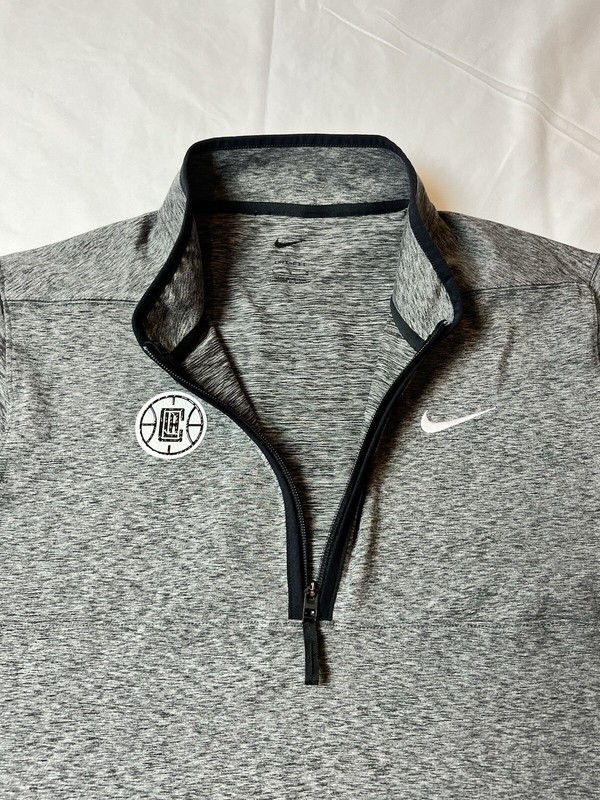 Nike LA Clippers Coaches Zip Pullover Athletic L/S Top Gray Men's Large gallery