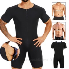 Mens Sauna Zipper Waist Trainer Vest Tank Top Trimmer Jacket Gym Workout Running