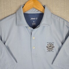 JOHNNIE O x WHISTLING STRAITS Mens Sz Small Performance Polo Shirt Blue Jacquard